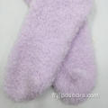 Chaussettes confortables en microfibre épais violettes